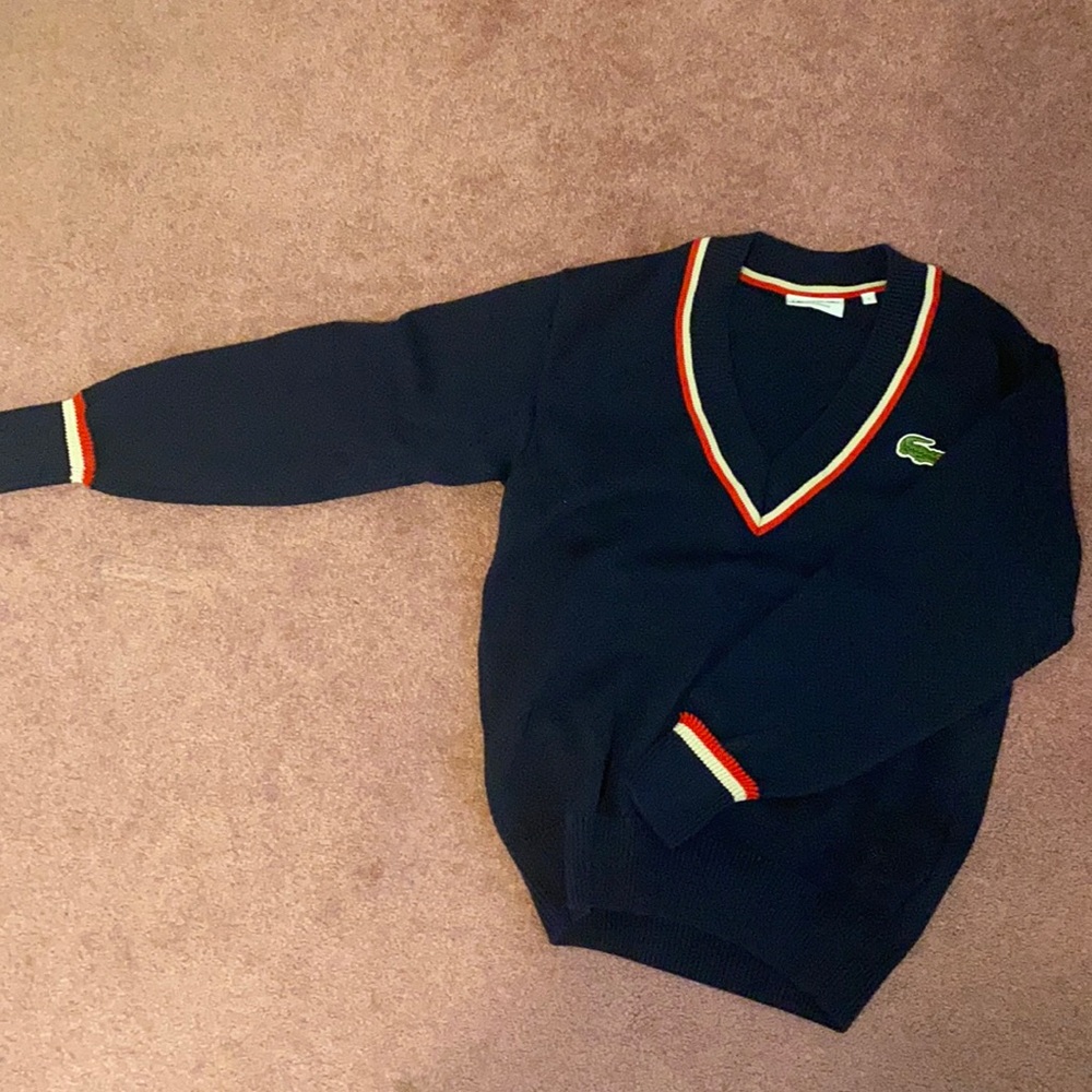 Lacoste vintage inspired navy sweater